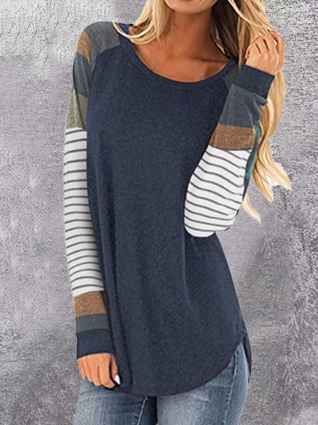 

Casual Color Block T-Shirt, Navyblue, T-Shirts
