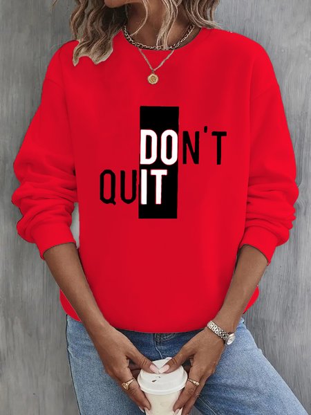 

Text Letters Casual Loose Sweatshirt, Red, Sweatshirts & Hoodies