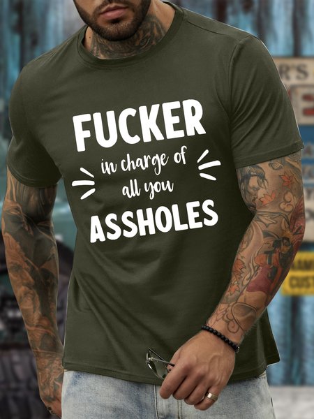 

Men’s Humor And Irony Regular Fit Casual T-Shirt, Army green, T-shirts