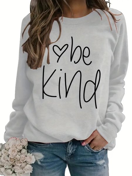 

Text Letters Loose Casual Sweatshirt, White, Sweatshirts & Hoodies