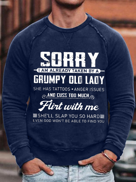 

Men's Sorry I Am Already Taken By Grumpy Old Lady Sweatshirt, Deep gray, Hoodies&Sweatshirts
