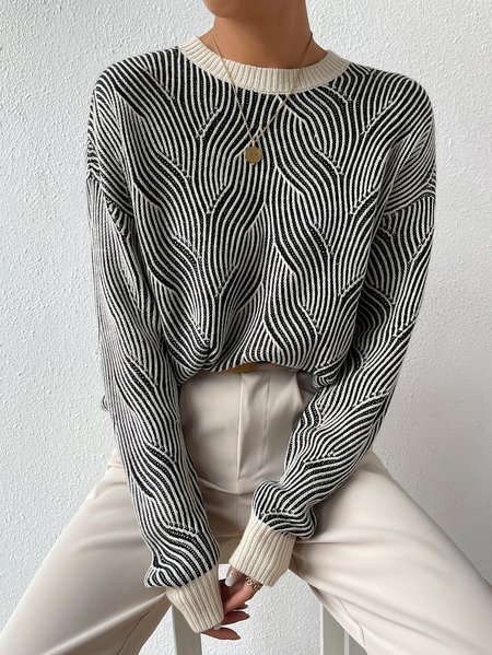 

Regular Fit Crew Neck Wool/Knitting Casual Sweater, Gray, Sweaters