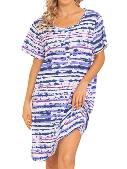 

Loose Ombre Regular Sleeve Casual Lounge Dress, Purple, Loungewear & Sleepwear