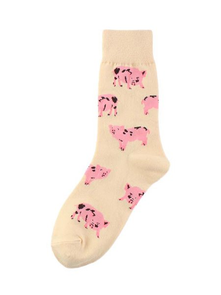 

Cartoon Dog Cat High-Elastic Mid-calf Socks, Color7, Socks