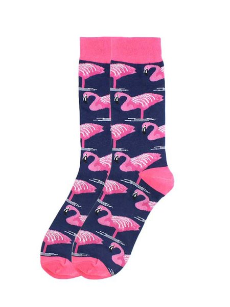 

Flamingo Color Block Mid-calf Socks, Color5, Socks