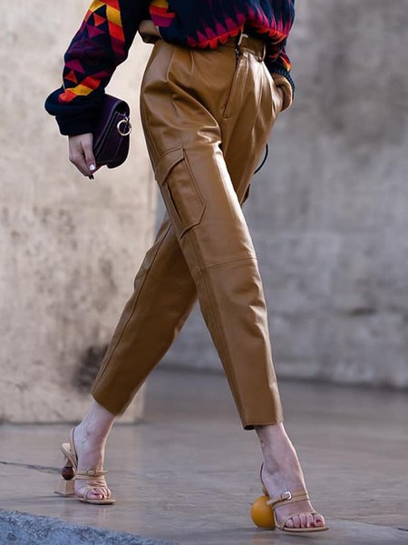 

Urban Pu Regular Fit Fashion Pants, Brown, Pants