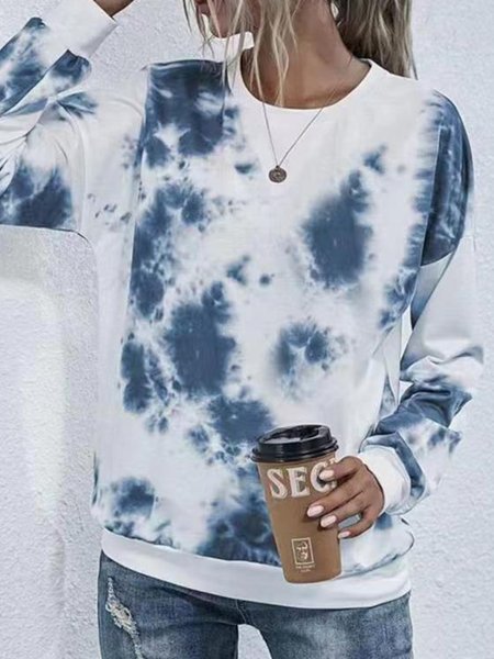 

Ombre Crew Neck Casual Loose Sweatshirt, Blue, Sweatshirts & Hoodies