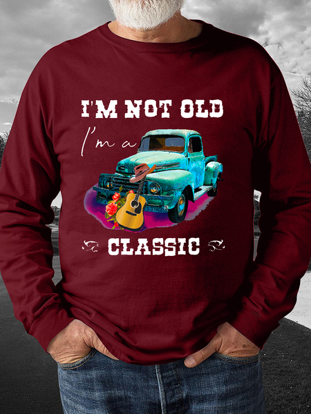 

Men's I'm not old, I'm a classic car Loose Casual Sweatshirt, Red, Hoodies&Sweatshirts