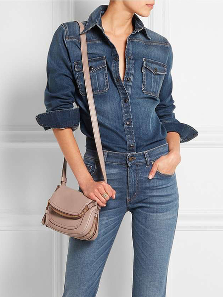 

Regular Fit Shirt Collar Long Sleeve Urban Denim Blouse, Denim blue, Denim Tops