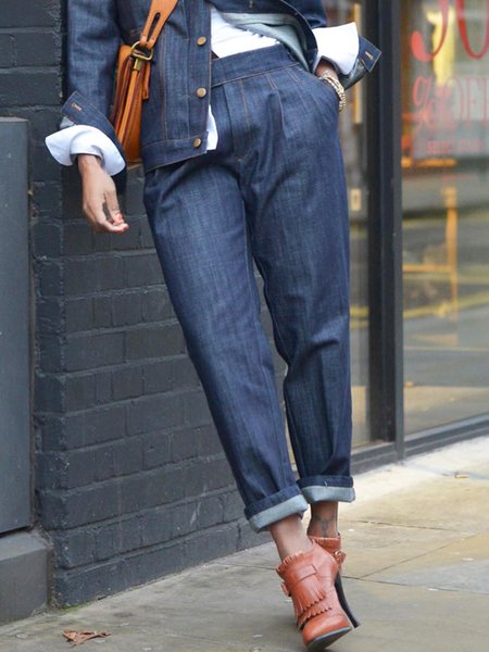 

Urban Regular Fit Plain Pockets Denim Jeans, Blue, Jeans
