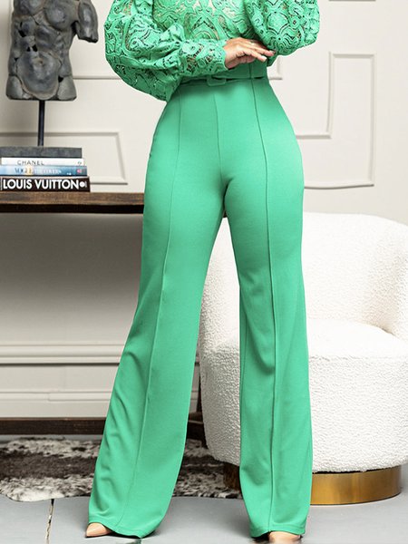 

Long Urban Plain Regular Fit Fashion Pants, Green, Pants