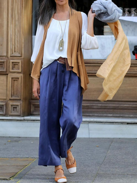 

Plain Regular Fit Crew Neck Casual Matching Outfit, Blue purple, Suit Set