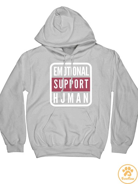 

Women’s Emotional Support Human Letter Pattern Casual Regular Fit Hoodie Human Matching Do Hoodie, Gray, Hoodies&Sweatshirts