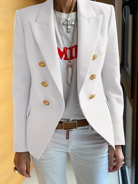 

Urban Plain Regular Fit Shawl Collar Blazer, White, Blazers
