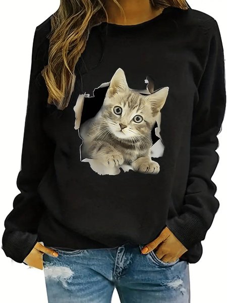 

Casual Cat Sweatshirt, Black, Sweatshirts & Hoodies