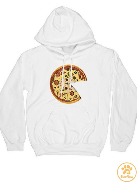 

Women’s Pizza Pattern Casual Hoodie Hoodie Human Matching Do Hoodie, White, Hoodies&Sweatshirts