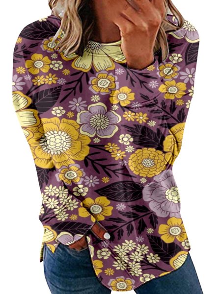 

Floral Casual Loose Sweatshirt, Color10, Sweatshirts & Hoodies
