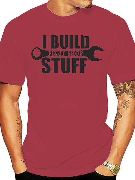 

Regular Sleeve Text Letters Printing Regular Fit Casual Short Sleeve T-Shirt, Wine red, T-Shirts