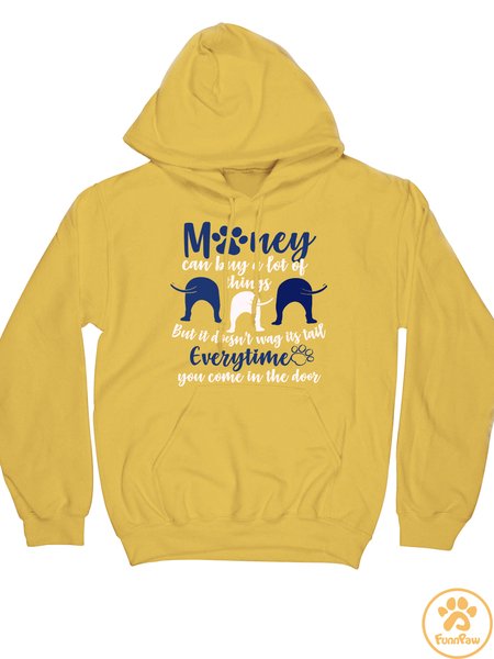 

Women’s Cotton-Blend Casual Dog Hoodie Hoodie Human Matching Do Hoodie, Yellow, Hoodies&Sweatshirts
