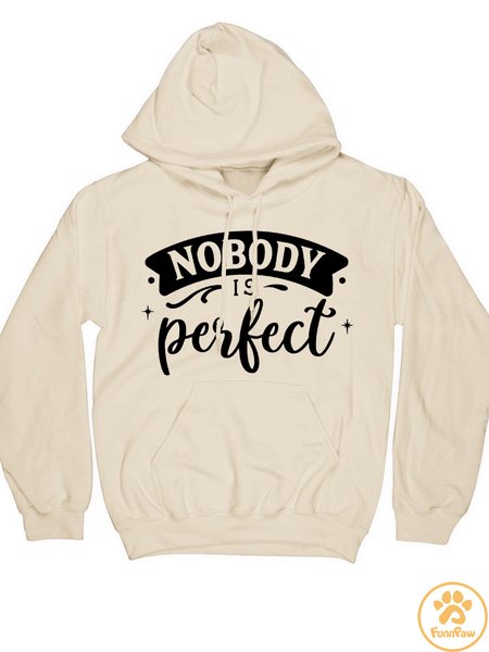 

Women’s Nobody Regular Fit Hoodie Letter Pattern Casual Hoodie Human Matching Do Hoodie, Apricot, Hoodies&Sweatshirts