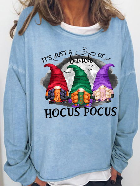 

Women's Just A Bunch Of Hocus Pocus Halloween Decal Simple Halloween Sweatshirt, Light blue, Hoodies&Sweatshirts