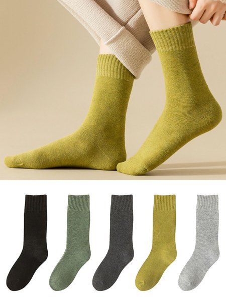 

Solid Color Cotton Warm and Cold Resistant Snow Tube Socks, Color8, Socks