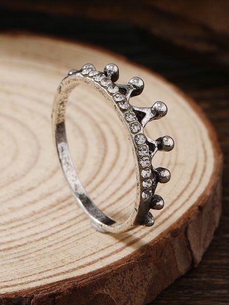 

Crown Rhinestone Vintage Ring, As picture, Rings