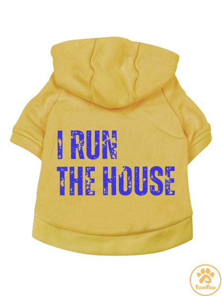 

I Run The House Human Matching Do Hoodie, Yellow, Pet Hoodies