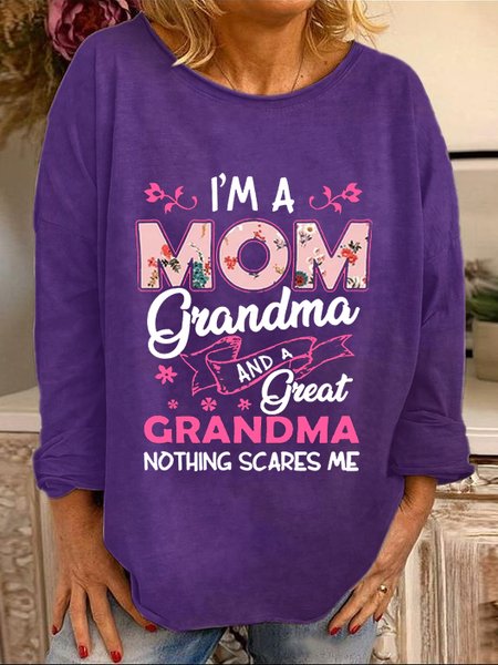 

I'm A Mom Grandma and A Great Grandma Crew Neck Sweatshirt, Deep purple, Hoodies&Sweatshirts