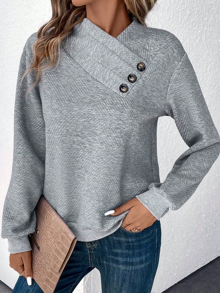 

Plain Loose Others Casual Sweatshirt, Gray, Sweatshirts & Hoodies