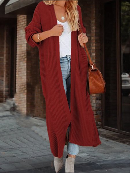 

Others Loose Casual Cardigan, Wine red, Sweaters