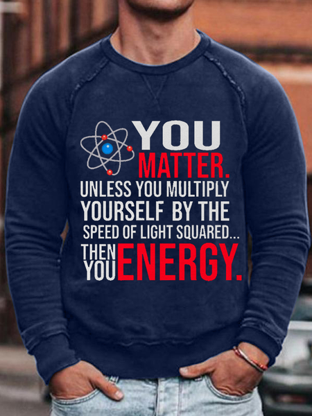 

Men's you matter Text Letters Crew Neck Casual Sweatshirt, Dark blue, Hoodies&Sweatshirts