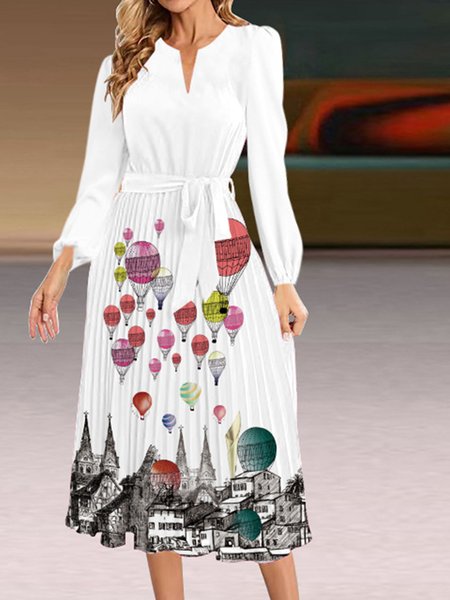 

V Neck Casual Floral Dress With No, Color8, Dresses