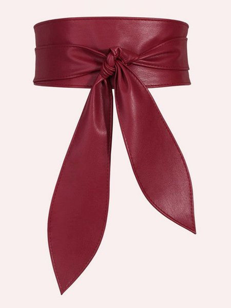 

Ribbon Ribbon Women's Girdle Belt, Wine red, Belts
