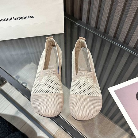 

Casual Color Block Slip On Flat Heel Shallow Shoes, Pink, Flats/Loafers