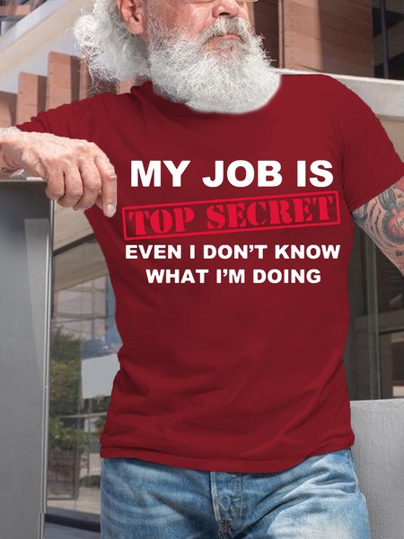 

Men's funny Cotton Casual Crew Neck Letters T-Shirt, Red, T-shirts