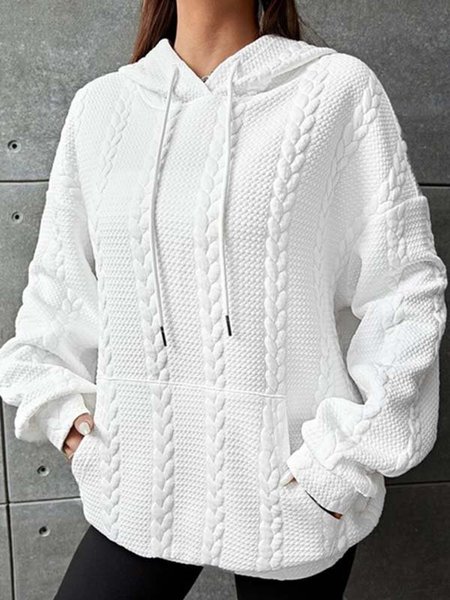 

Plus Size Plain Casual Hoodie Hoodie, White, Hoodies & Sweatshirts