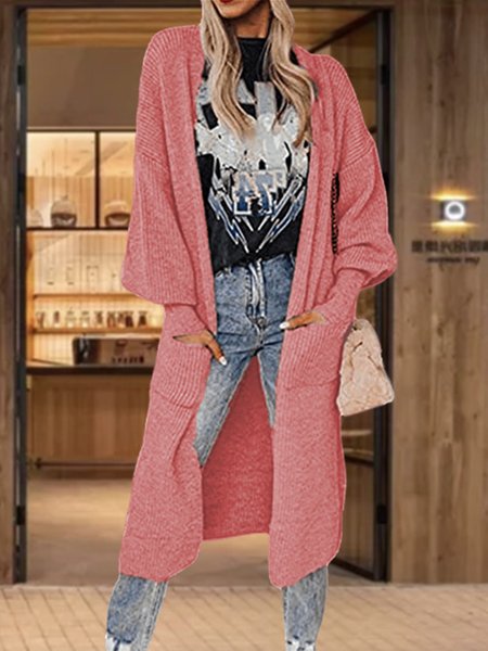 

Casual Plain Cardigan, Watermelon, Sweaters