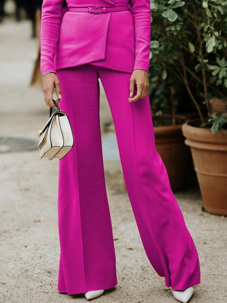 

Urban Plain Regular Fit Pants, Rose red, Pants