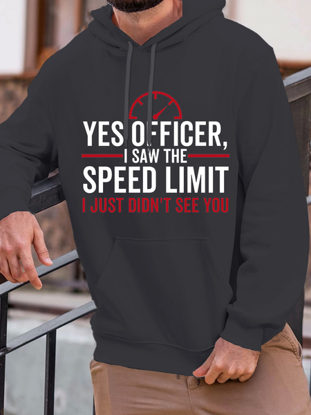 

Men's YES OFFICER I SAW THE Color Block Casual Loose Hoodie, Gray, Hoodies&Sweatshirts
