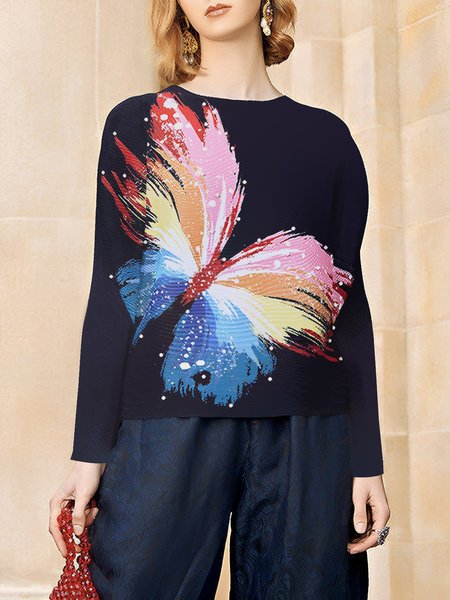 

Long Sleeve Urban Butterfly Regular Fit Shirt, Black, Blouses and Shirts