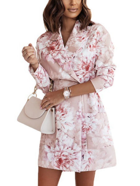 

Plain Casual Blazer, Flower, Blazers
