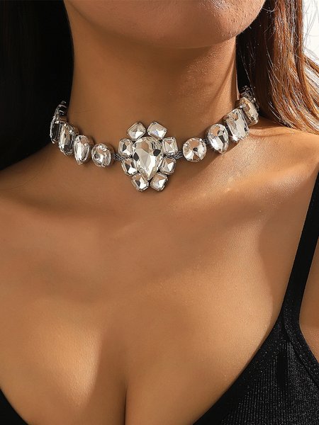 

Shining Rhinestone Party Choker, As picture, Necklaces