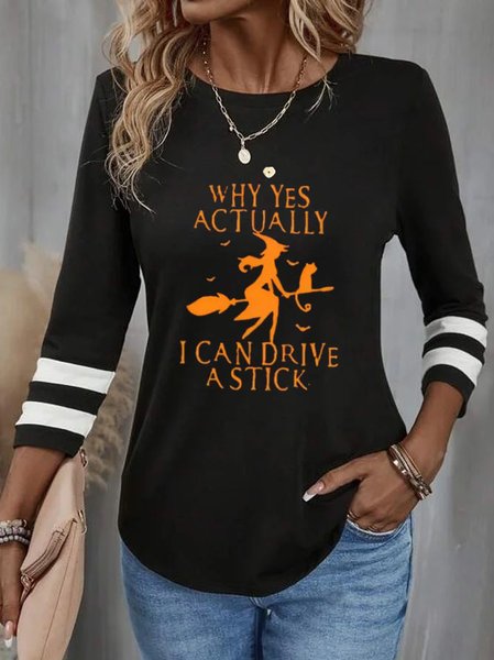 

Casual Jersey Halloween T-Shirt, Black, Long sleeves