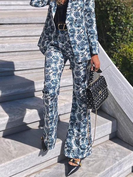 

Urban Regular Fit Floral Fashion Pants, Blue, Pants