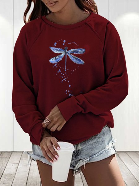 

Casual Animal Crew Neck Regular Fit Sweatshirt, Wine red, Sweatshirts & Hoodies