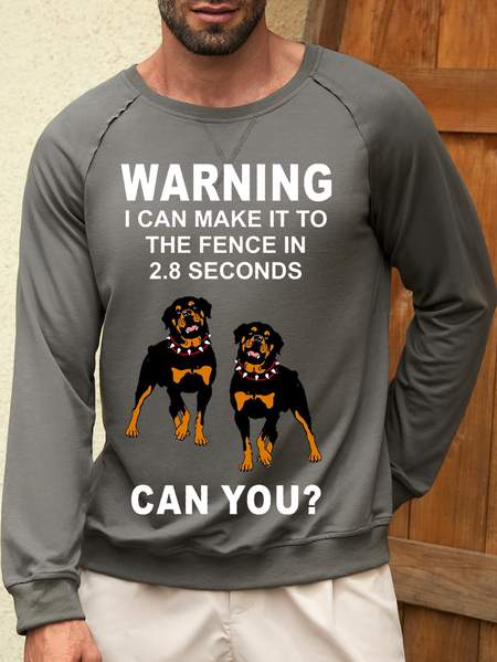 

Men's Warning i can make it to the the fence in 2.8 seconds can you Casual Crew Neck Sweatshirt, Gray, Hoodies&Sweatshirts
