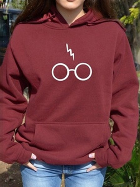 

Casual Text Letters Loose Hoodie Hoodie, Wine red, Sweatshirts & Hoodies