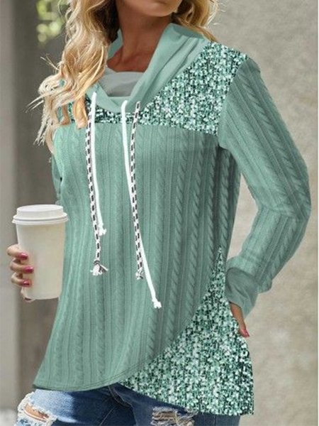 

Casual Loose Turtleneck Plain Sweatshirt, Green, Sweatshirts & Hoodies