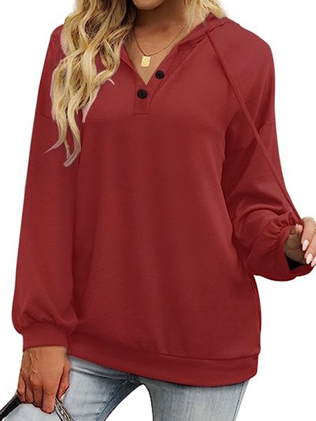 

Casual Plain Hoodie Hoodie, Red, Sweatshirts & Hoodies